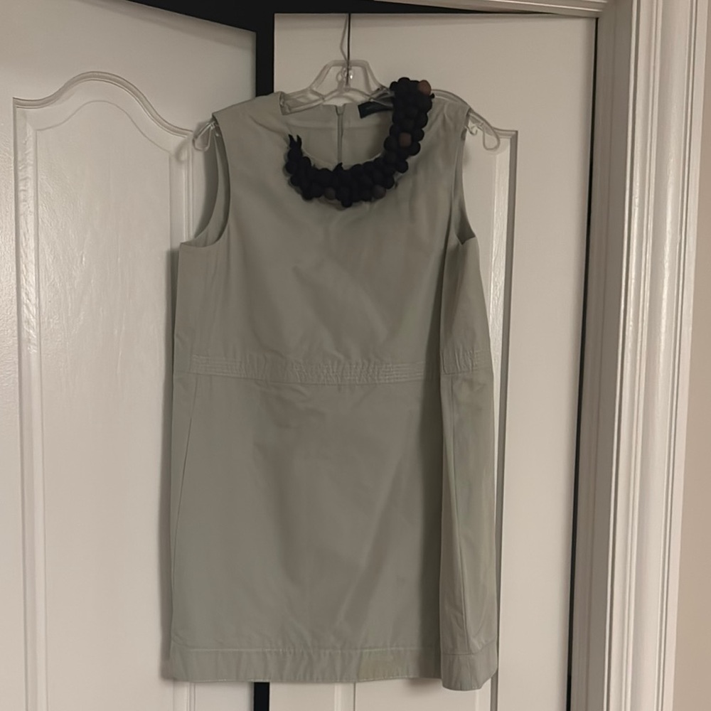 Blue and Silver Sleeveless Sheath Mini Dress for Work